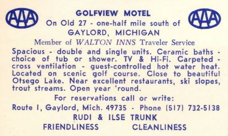 Golfview Motel - Vintage Postcard